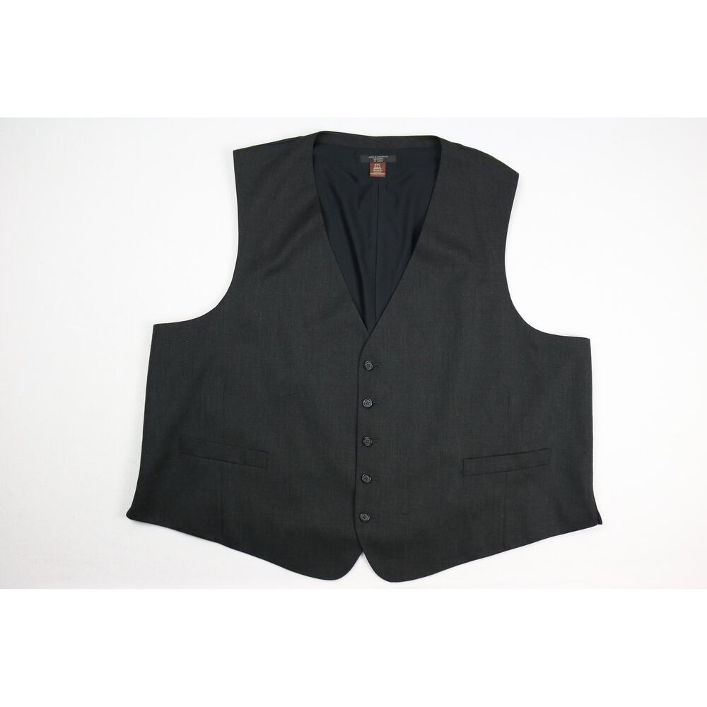 Oak Hill Mens 3XL Black 100 Wool Formal Suit Vest Tuxedo Waistcoat Big Tall 3XB